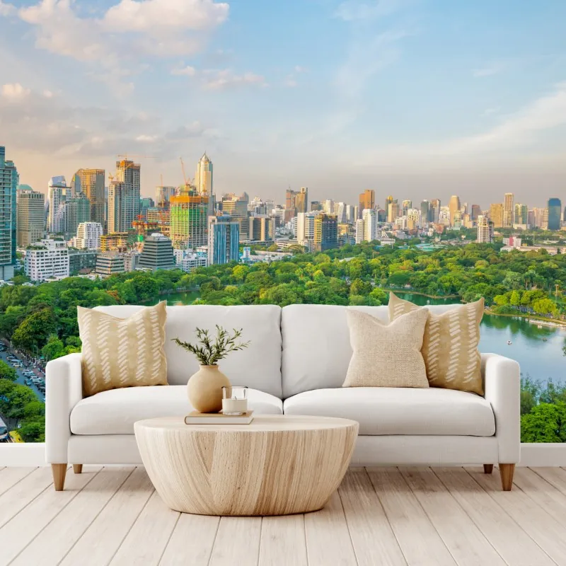 Fototapeta Bangkok panorama nad parkiem Lumpini