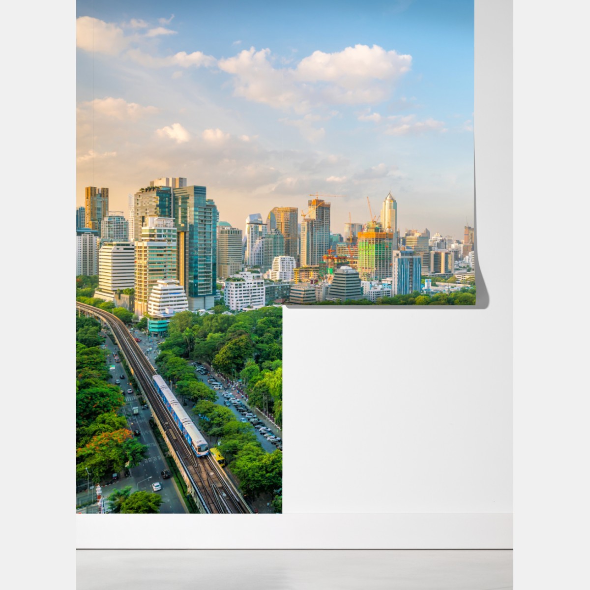 Fototapeta Bangkok panorama nad parkiem Lumpini – Wallissimo® Fototapeta Bangkok panorama nad parkiem Lumpini – Wallissimo®