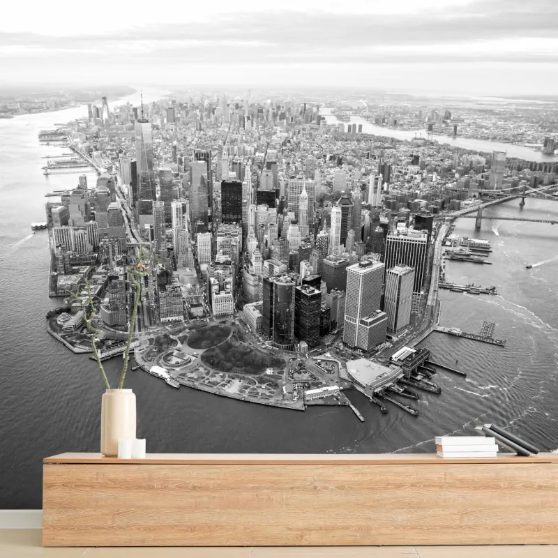 Fototapeta Manhattan panorama z lotu ptaka – Wallissimo® Fototapeta Manhattan panorama z lotu ptaka – Wallissimo®