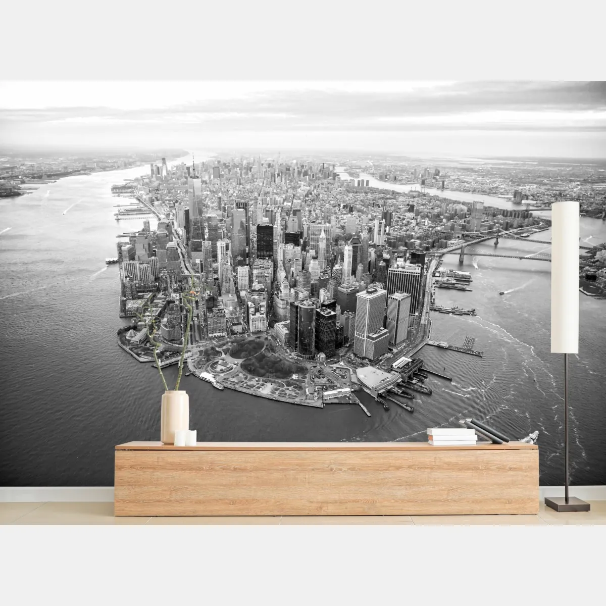 Fototapeta Manhattan panorama z lotu ptaka – Wallissimo® Fototapeta Manhattan panorama z lotu ptaka – Wallissimo®
