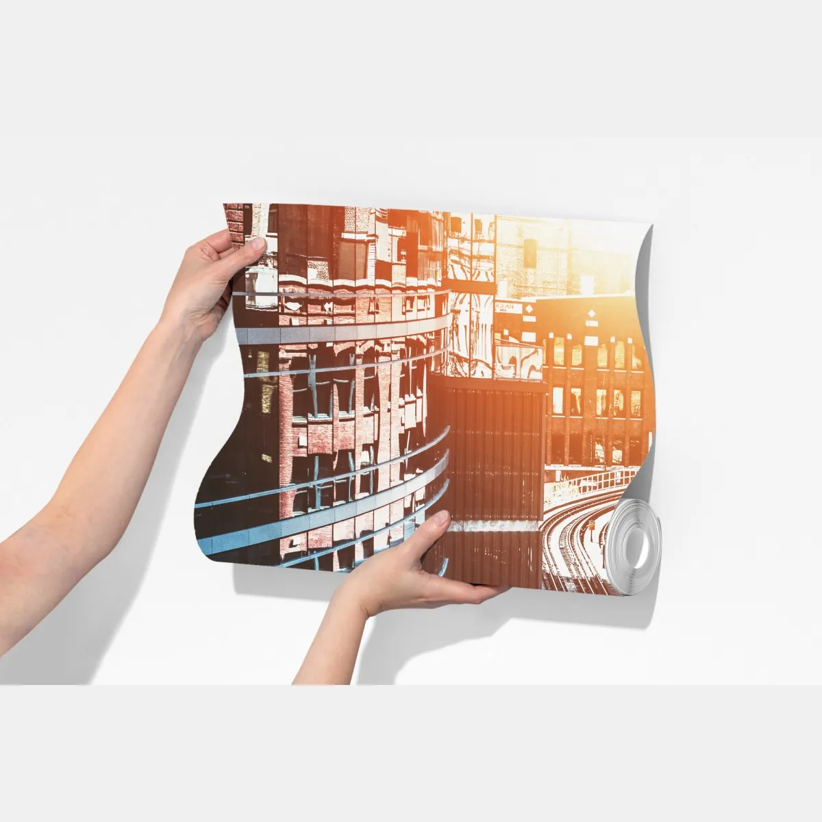 Fototapeta Chicago kolej nadziemna w centrum – Wallissimo® Fototapeta Chicago kolej nadziemna w centrum – Wallissimo®