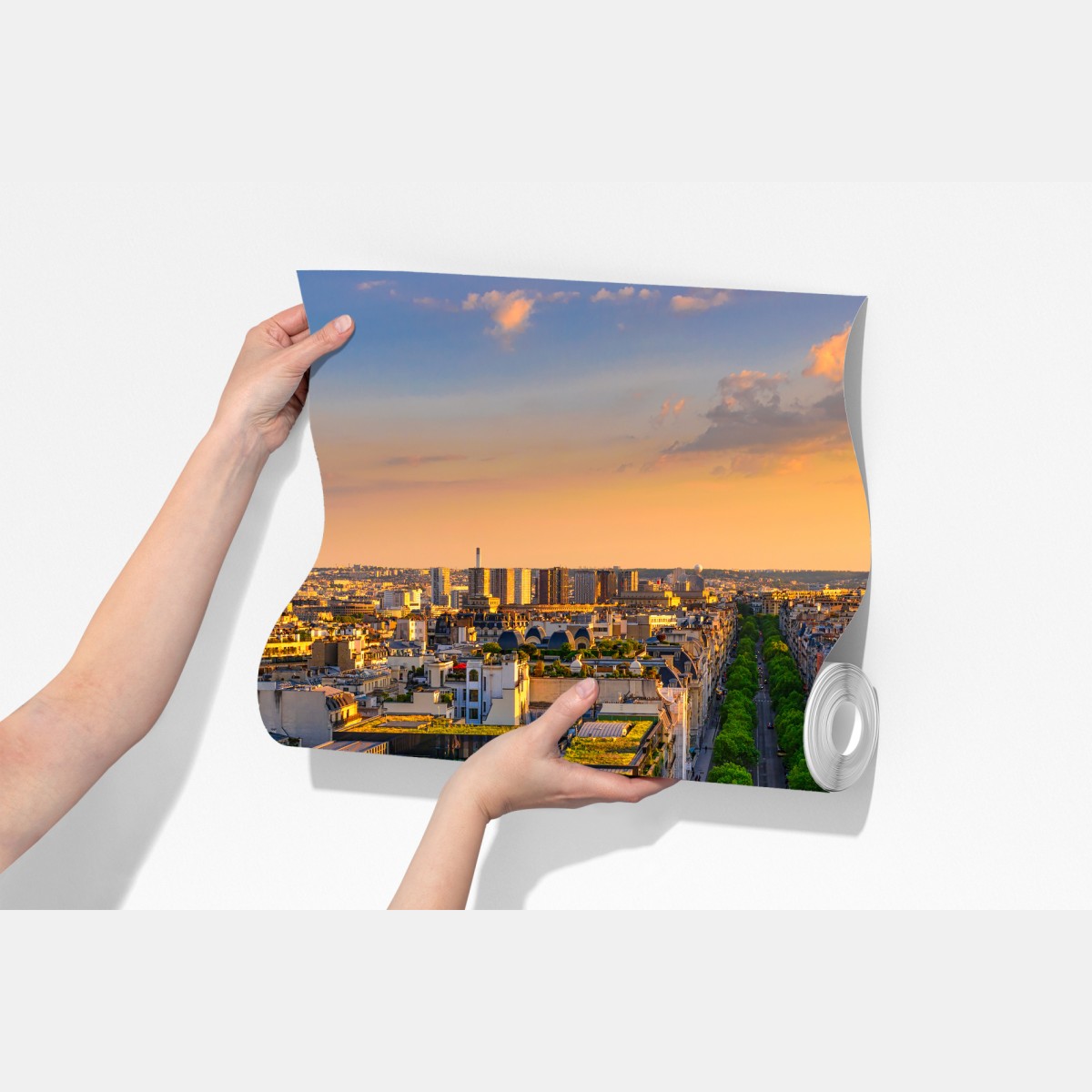 Fototapeta zachód słońca nad Paryżem z Wieżą Eiffla – Wallissimo® Fototapeta zachód słońca nad Paryżem z Wieżą Eiffla – Wallissimo®