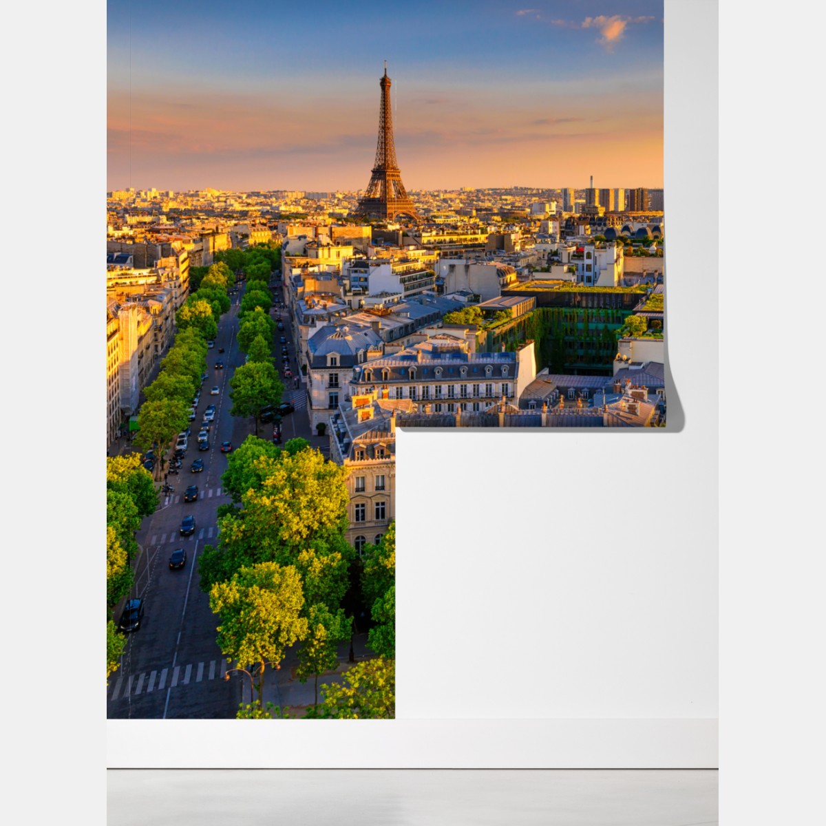 Fototapeta zachód słońca nad Paryżem z Wieżą Eiffla – Wallissimo® Fototapeta zachód słońca nad Paryżem z Wieżą Eiffla – Wallissimo®