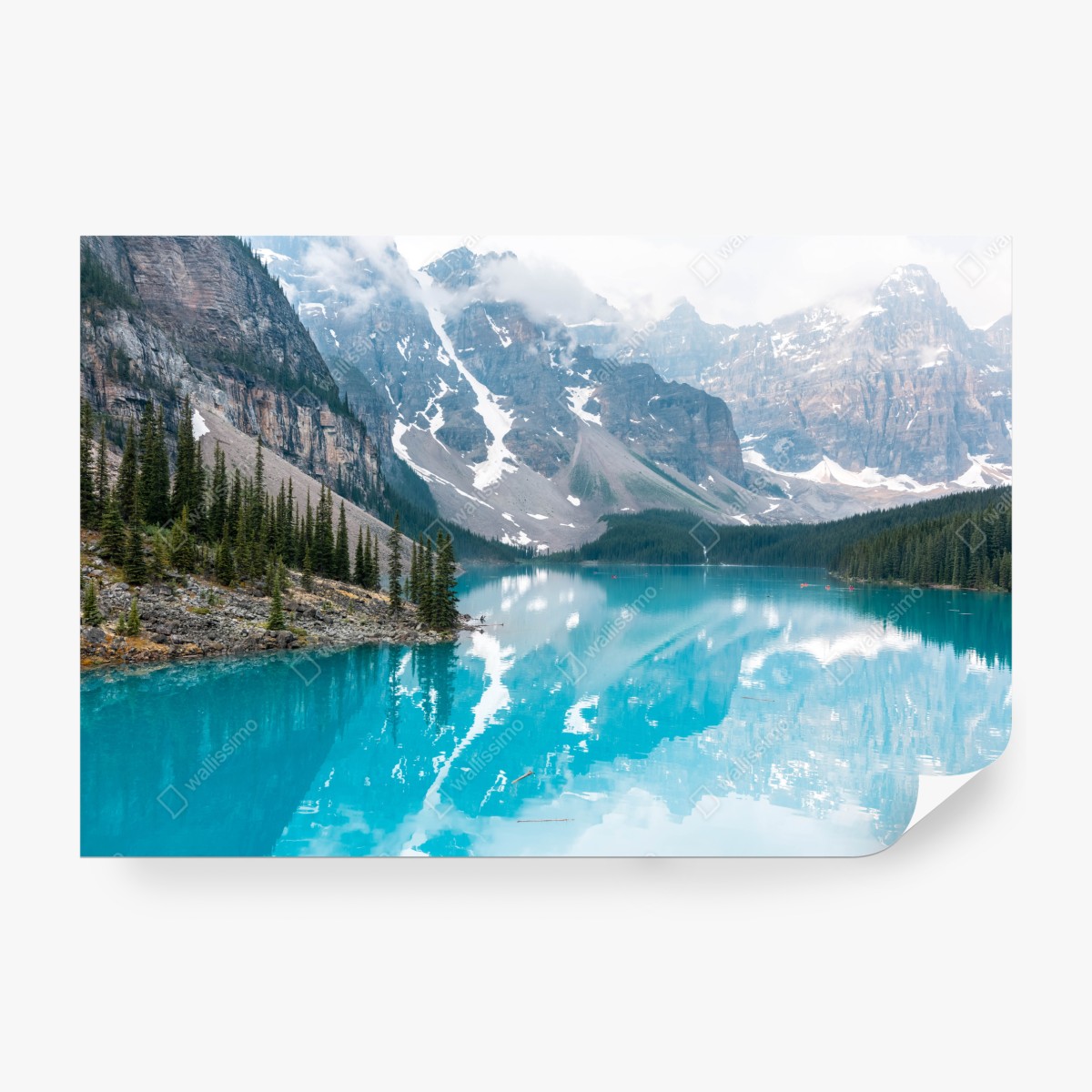 Fototapeta turkusowe jezioro moraine w Banff – Wallissimo® Fototapeta turkusowe jezioro moraine w Banff – Wallissimo®