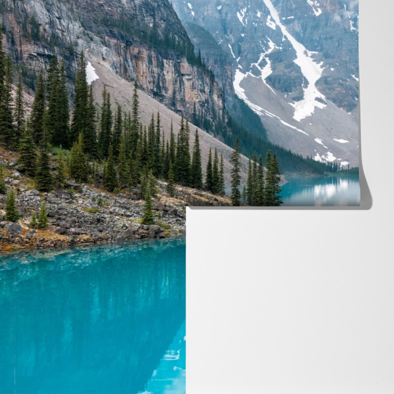 Fototapeta turkusowe jezioro moraine w Banff – Wallissimo® Fototapeta turkusowe jezioro moraine w Banff – Wallissimo®