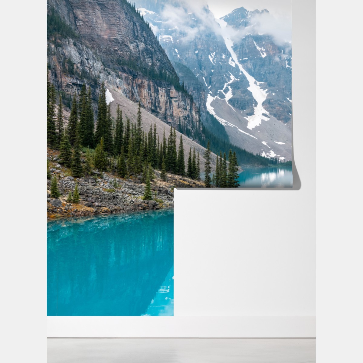 Fototapeta turkusowe jezioro moraine w Banff – Wallissimo® Fototapeta turkusowe jezioro moraine w Banff – Wallissimo®