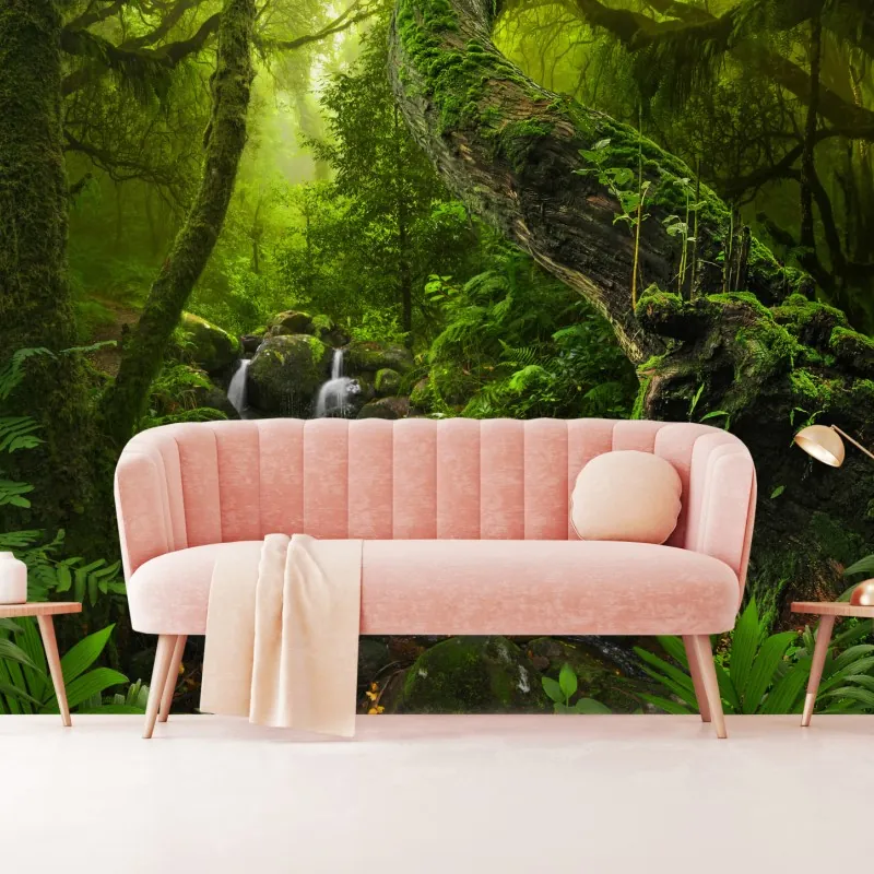 Fototapeta mchy i strumień w porannym świetle