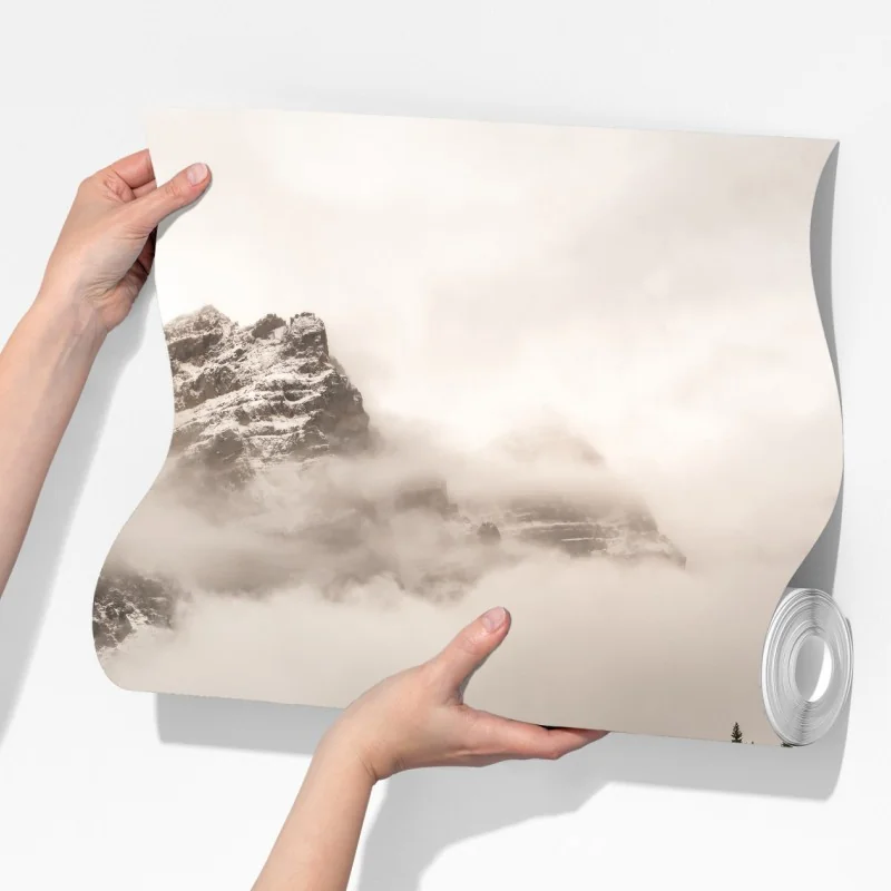 Fototapeta mglista górska tafla jeziora – Wallissimo® Fototapeta mglista górska tafla jeziora – Wallissimo®