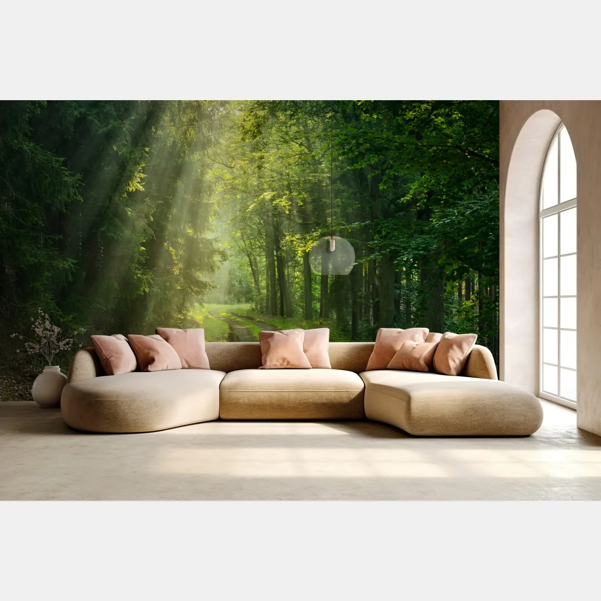 Fototapeta słoneczna ścieżka w lesie – Wallissimo® Fototapeta słoneczna ścieżka w lesie – Wallissimo®