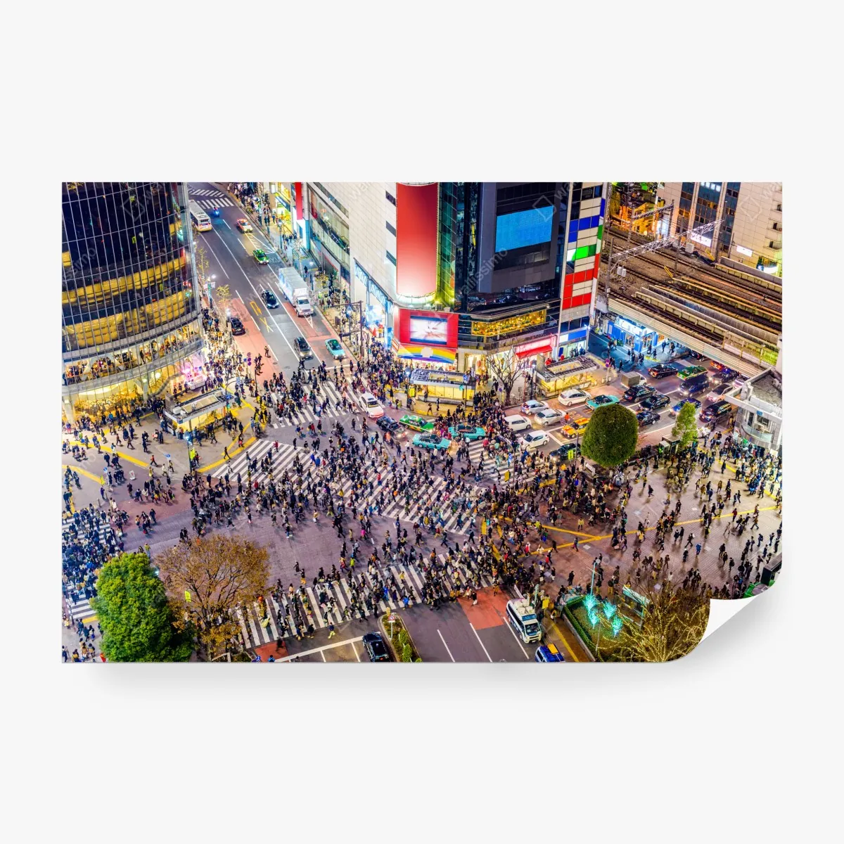 Fototapeta Shibuya nocne skrzyżowanie – Wallissimo® Fototapeta Shibuya nocne skrzyżowanie – Wallissimo®