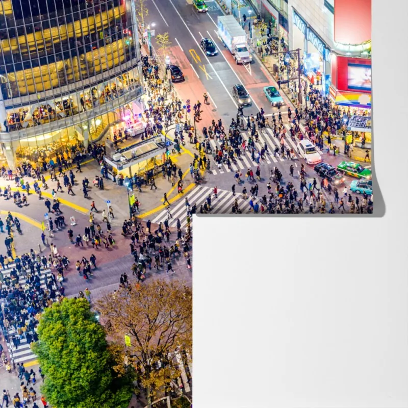 Fototapeta Shibuya nocne skrzyżowanie – Wallissimo® Fototapeta Shibuya nocne skrzyżowanie – Wallissimo®