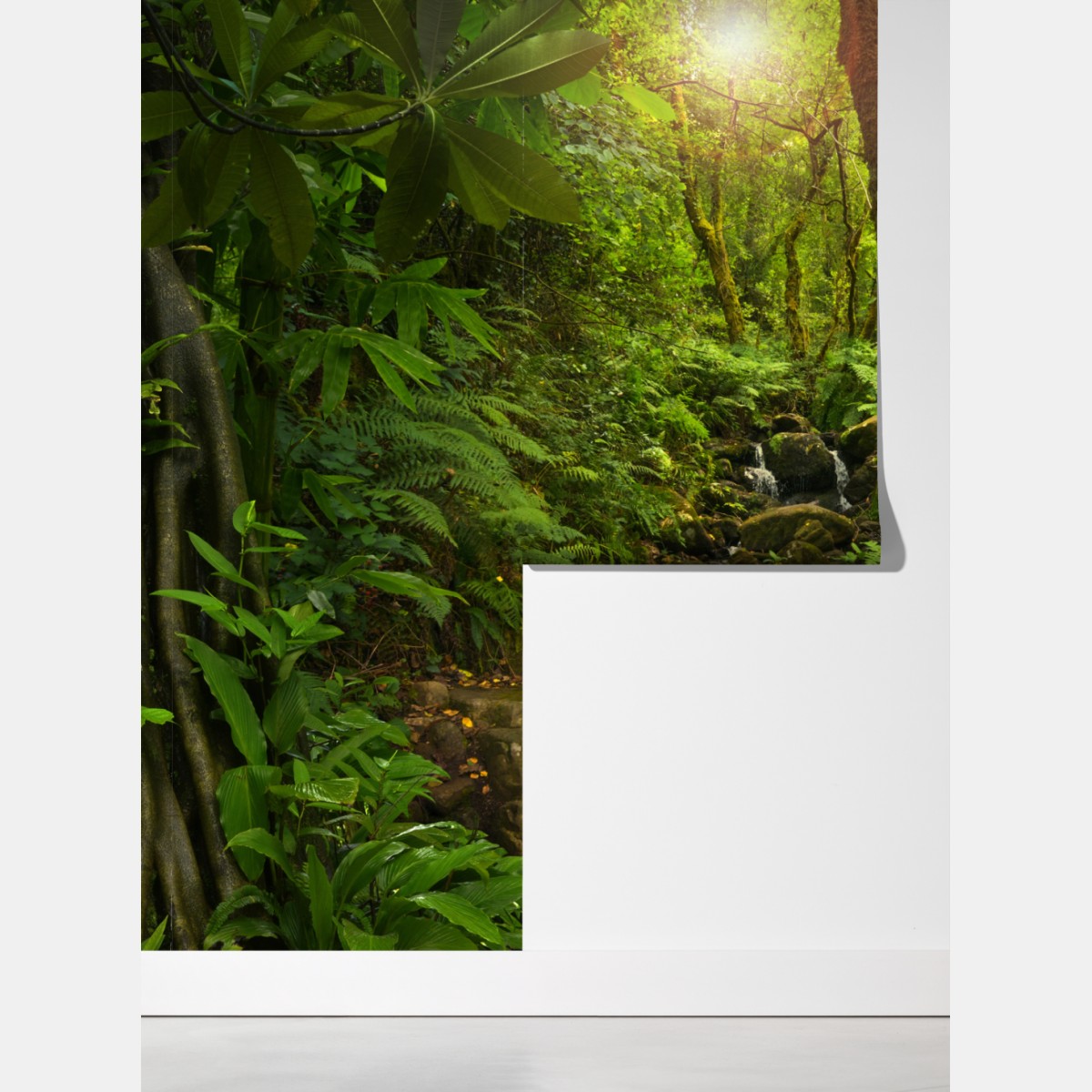 Fototapeta porośnięty mchem leśny potok – Wallissimo® Fototapeta porośnięty mchem leśny potok – Wallissimo®