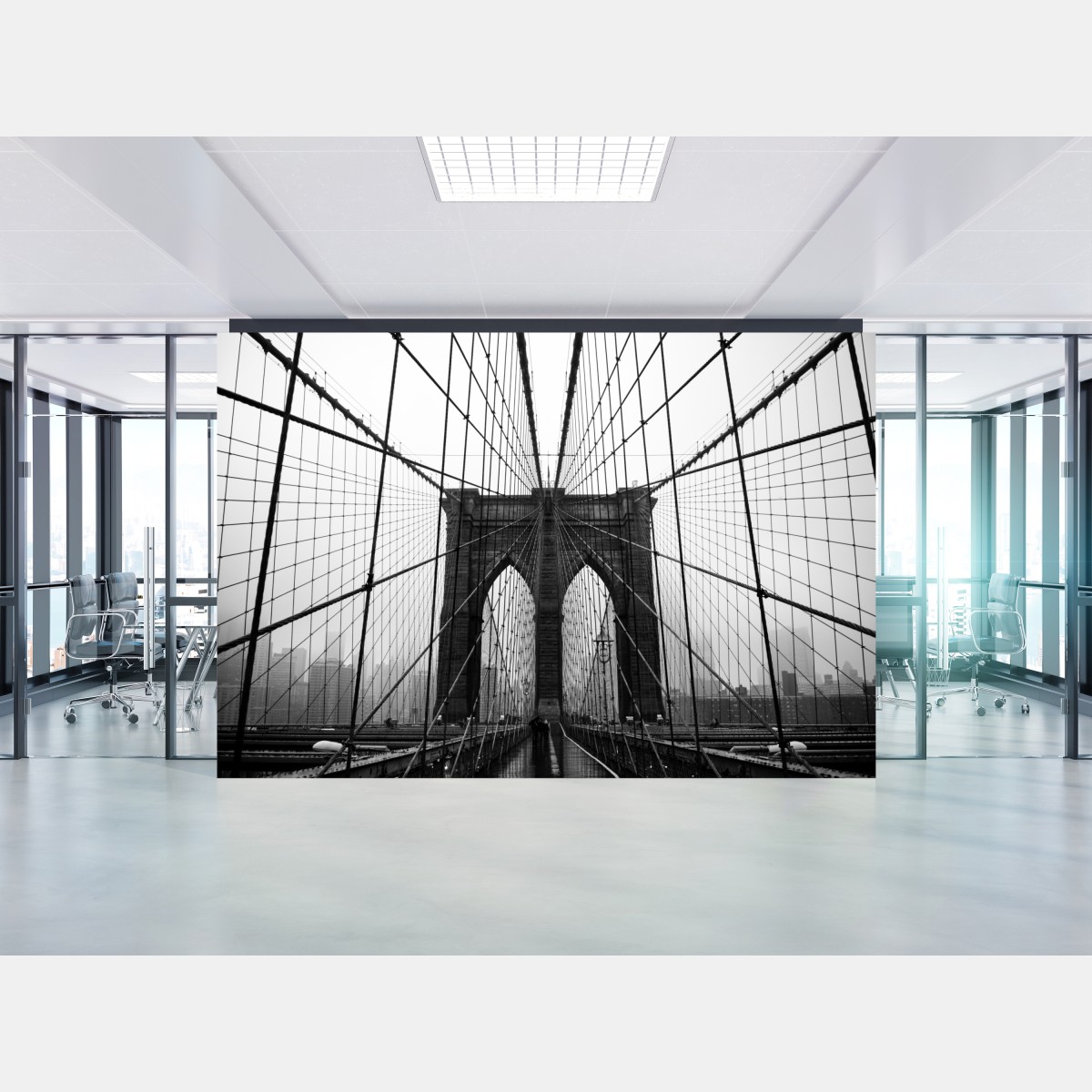 Wall mural Brooklyn Bridge geometric perspective
