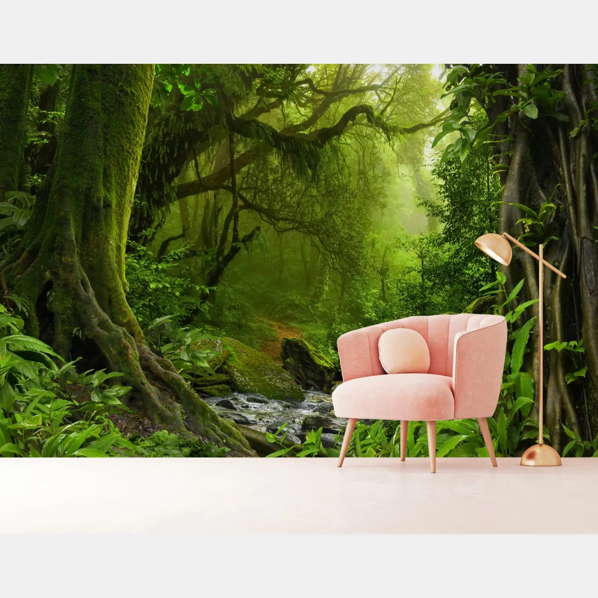 Fototapeta zaczarowany zielony leśny strumień – Wallissimo® Fototapeta zaczarowany zielony leśny strumień – Wallissimo®