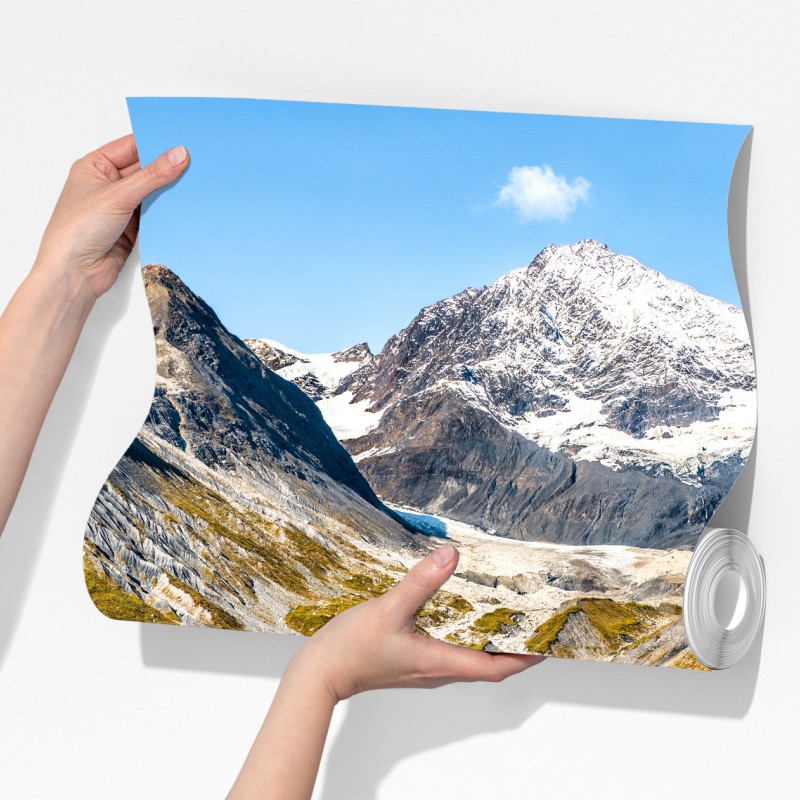 Fototapeta spokojne alpejskie jezioro z ośnieżonymi szczytami – Wallissimo® Fototapeta spokojne alpejskie jezioro z ośnieżonymi szczytami – Wallissimo®