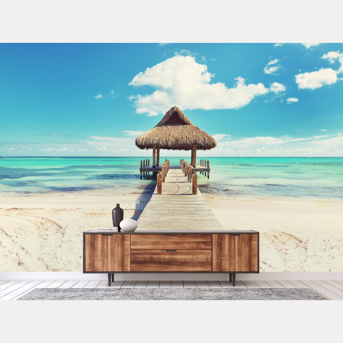 Wall mural tropical pier in Punta Cana