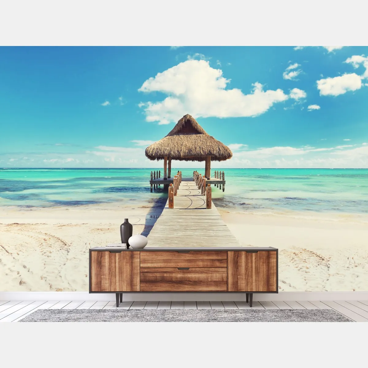 Fototapeta tropikalny pomost w Punta Cana – Wallissimo® Fototapeta tropikalny pomost w Punta Cana – Wallissimo®