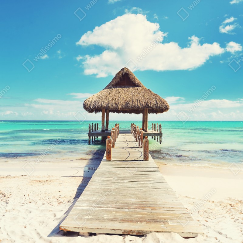 Fototapeta tropikalny pomost w Punta Cana – Wallissimo® Fototapeta tropikalny pomost w Punta Cana – Wallissimo®
