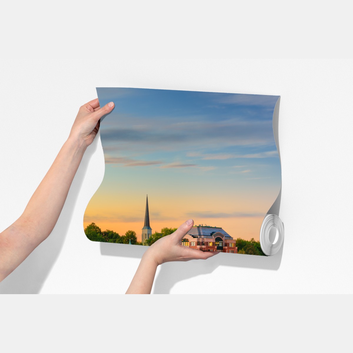 Fototapeta Augusta panorama miasta przy rzece Kennebec o zachodzie słońca – Wallissimo® Fototapeta Augusta panorama miasta przy rzece Kennebec o zachodzie słońca – Wallissimo®