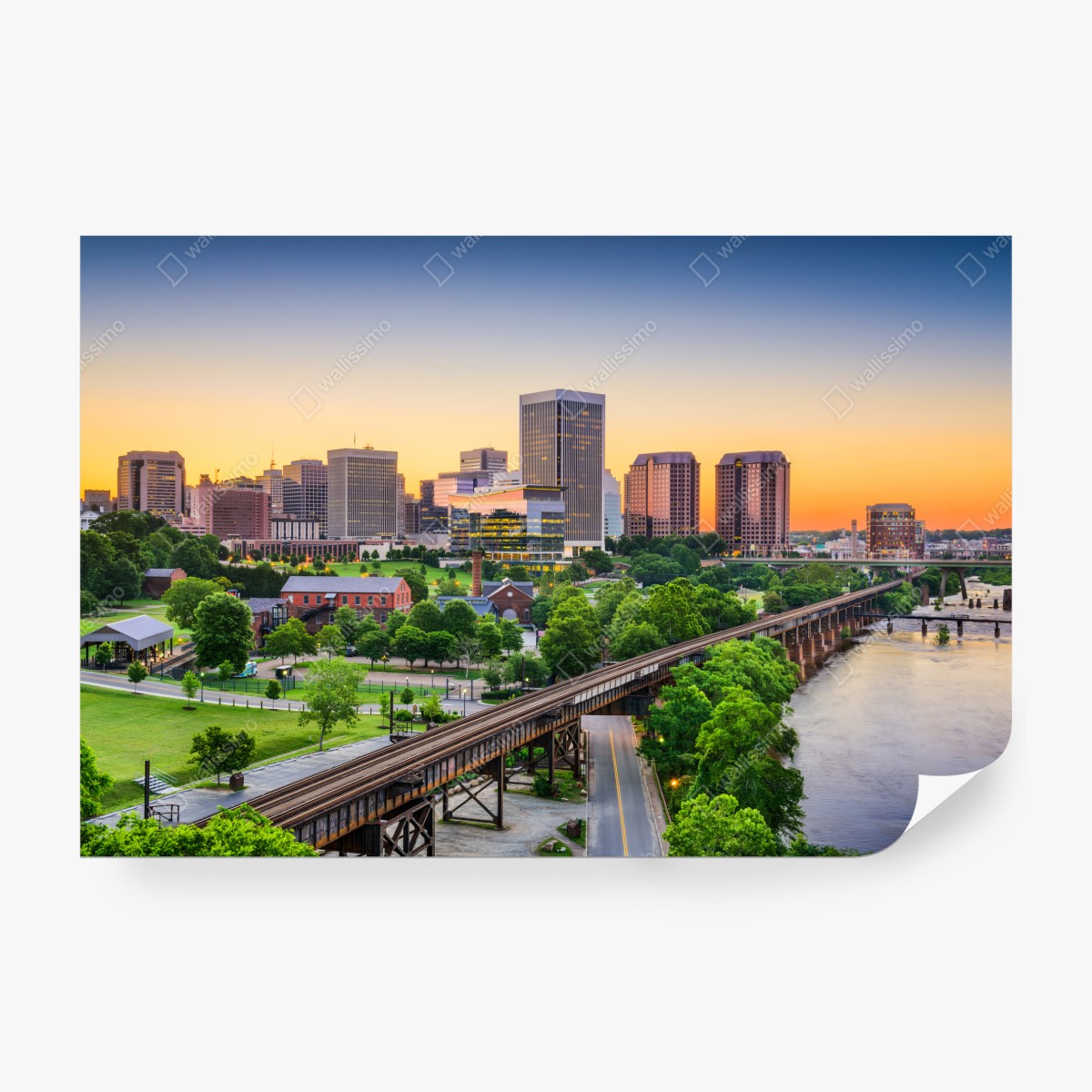 Fototapeta panorama Richmond o zachodzie słońca – Wallissimo® Fototapeta panorama Richmond o zachodzie słońca – Wallissimo®