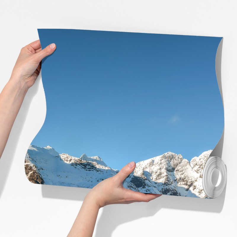 Fototapeta spokojny zimowy fiord w Reine, Lofoten – Wallissimo® Fototapeta spokojny zimowy fiord w Reine, Lofoten – Wallissimo®