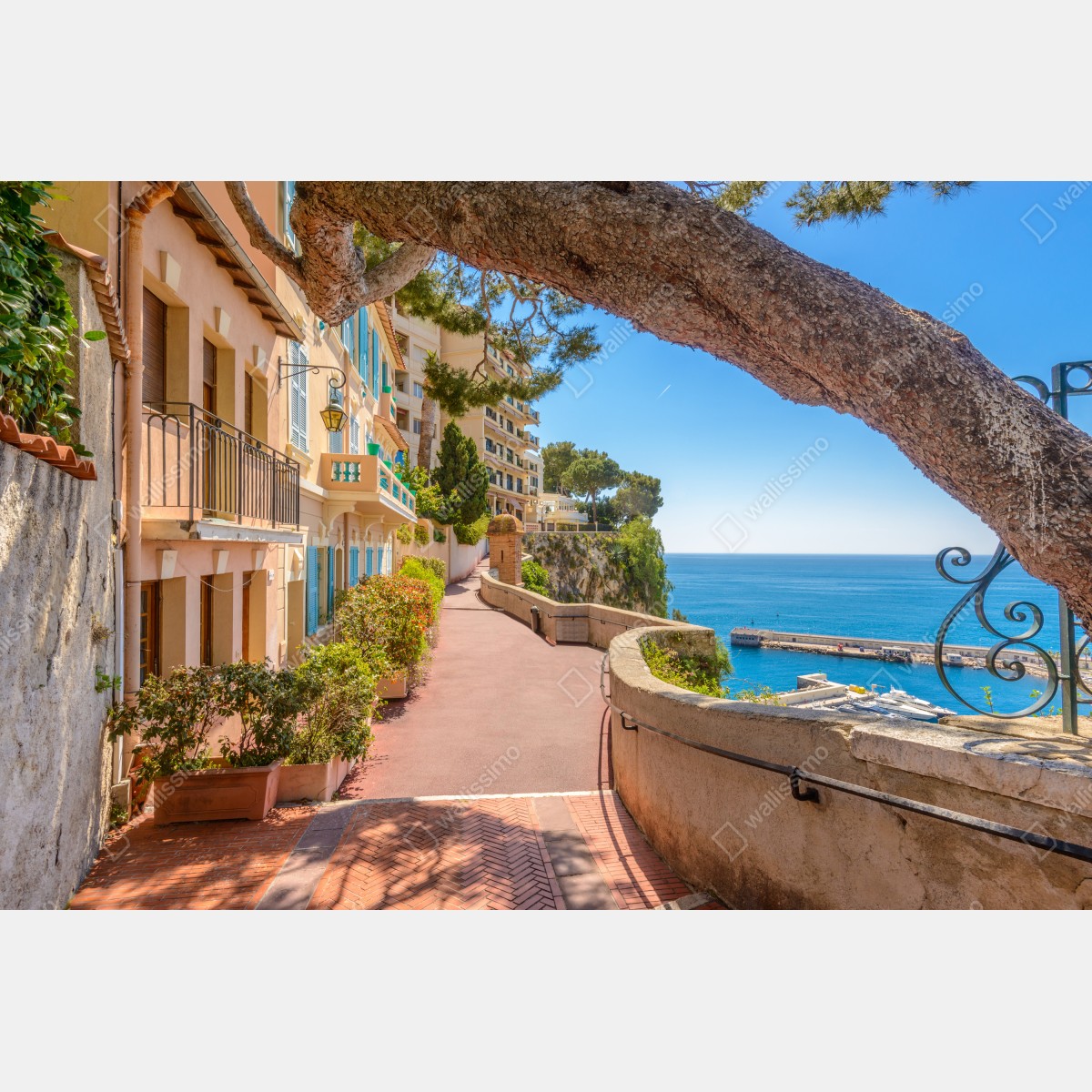 Fototapeta Monako promenada z widokiem na morze – Wallissimo® Fototapeta Monako promenada z widokiem na morze – Wallissimo®