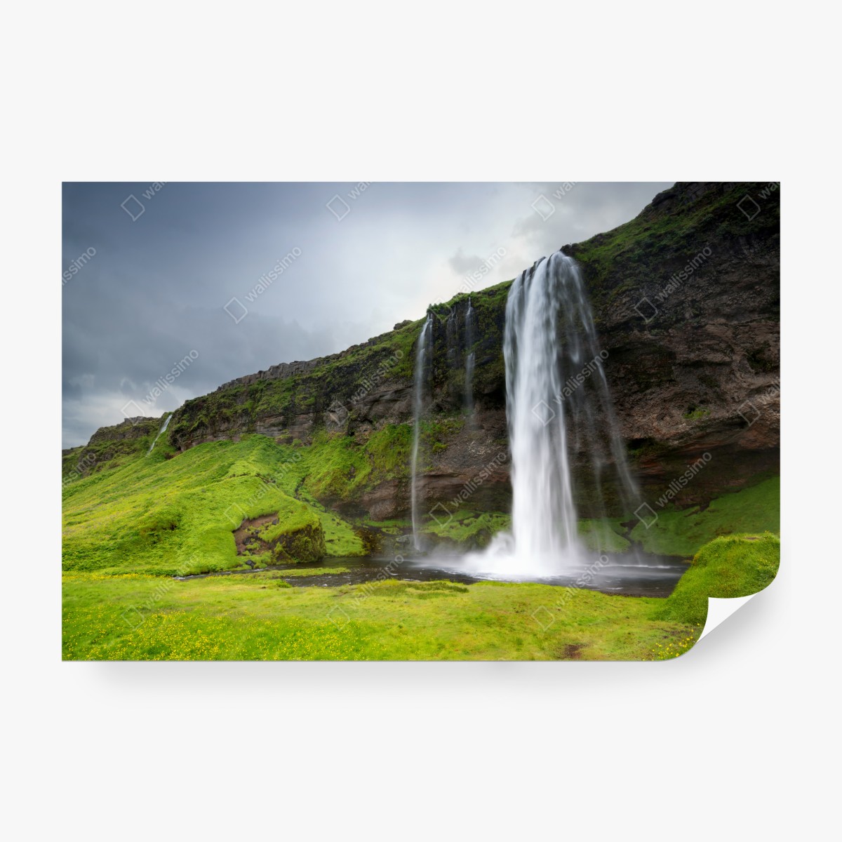 Fototapeta efektowny wodospad przy Seljalandsfoss, Islandia – Wallissimo® Fototapeta efektowny wodospad przy Seljalandsfoss, Islandia – Wallissimo®