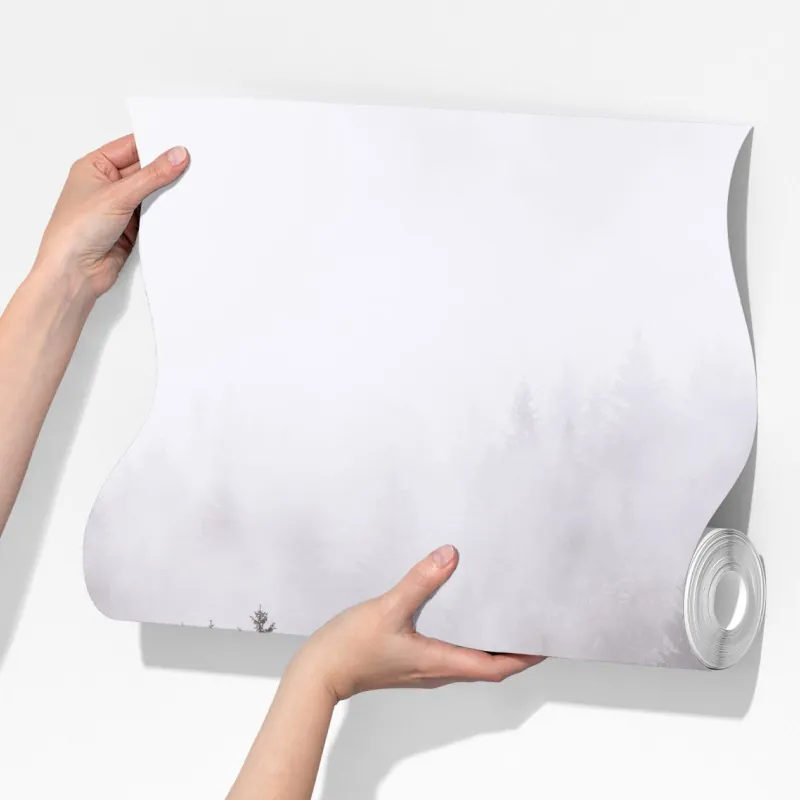 Fototapeta mglisty las iglasty na górskim zboczu – Wallissimo® Fototapeta mglisty las iglasty na górskim zboczu – Wallissimo®