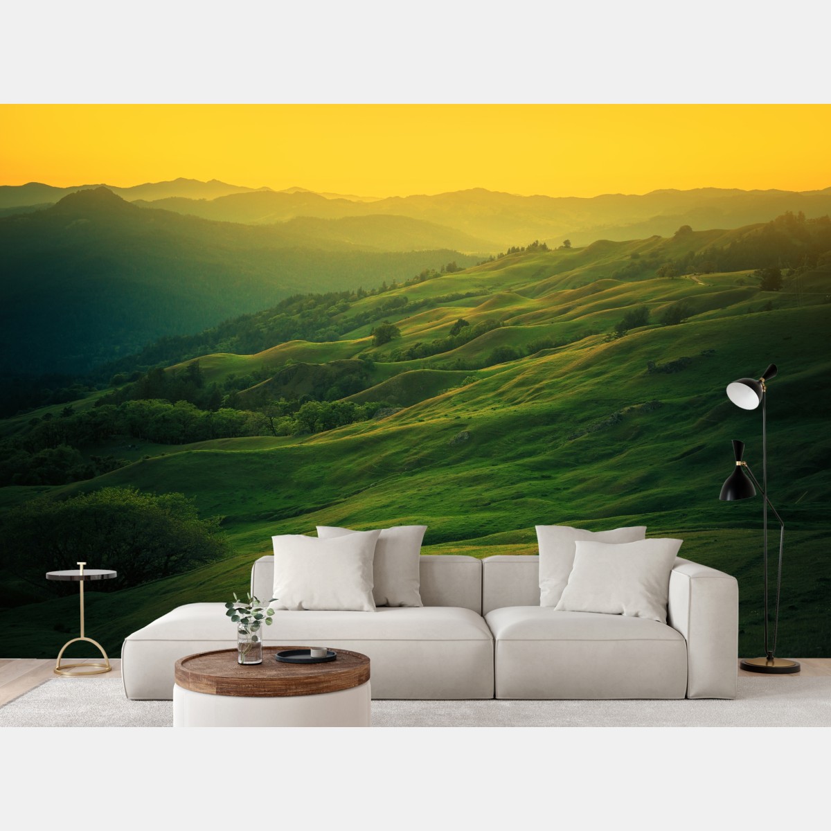 Wall mural northern California rolling hills at sunset