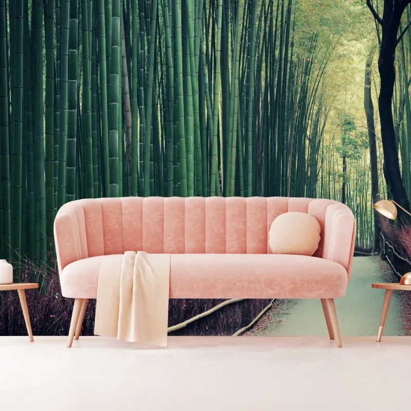 Fototapeta spokojna alejka bambusowa w Arashiyama