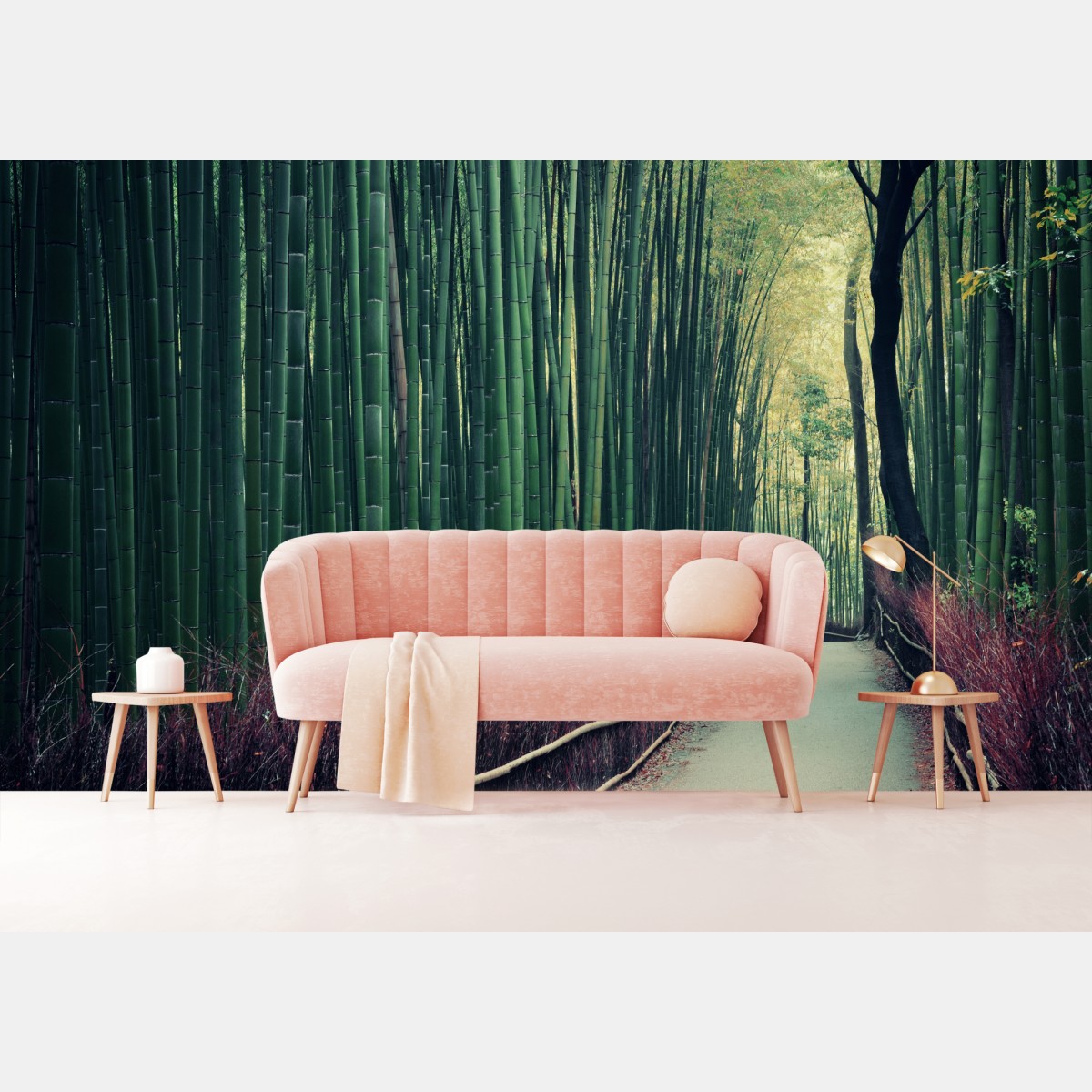 Wall mural serene bamboo grove pathway in Arashiyama