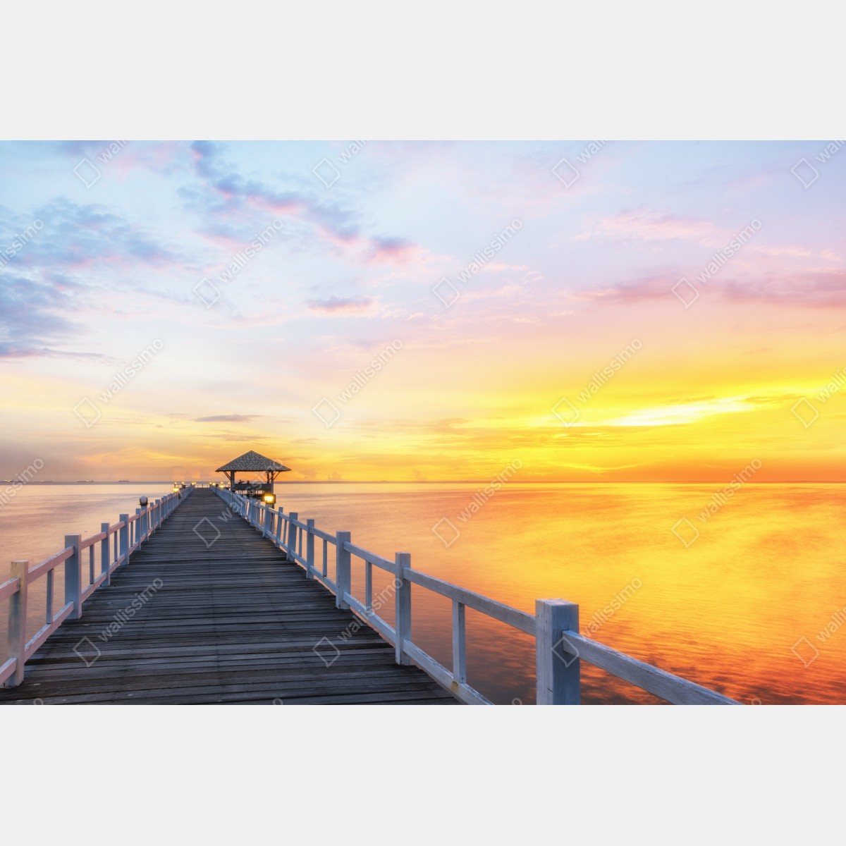 Fototapeta drewniane molo o wschodzie słońca – Wallissimo® Fototapeta drewniane molo o wschodzie słońca – Wallissimo®