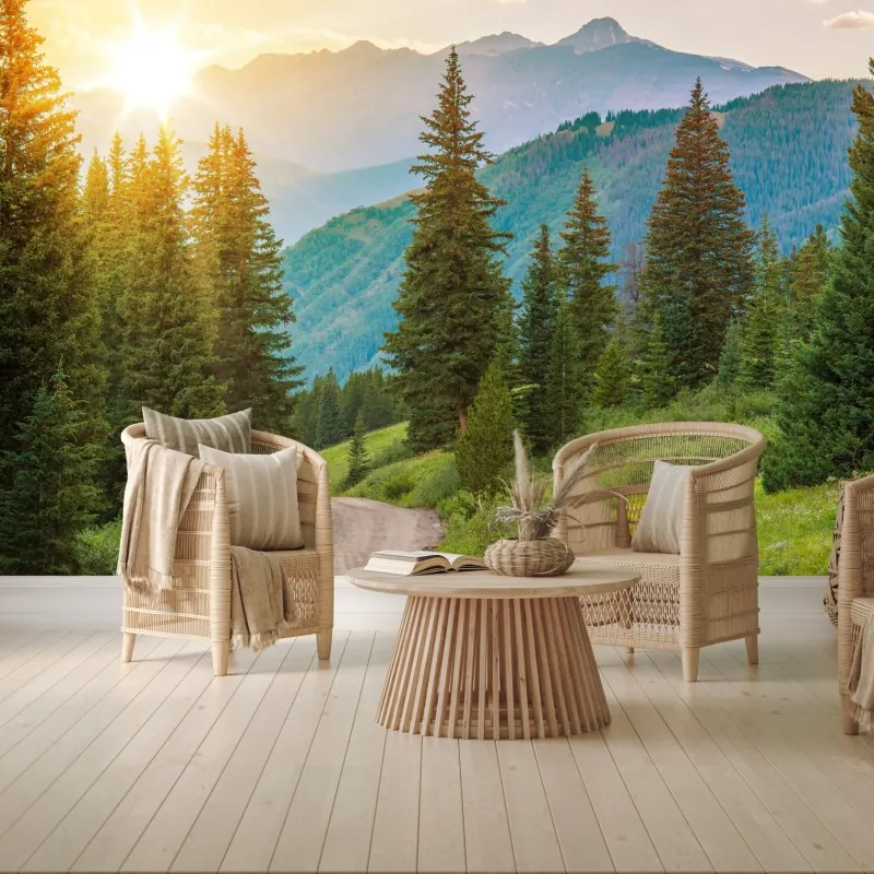 Fototapeta Colorado górska ścieżka o wschodzie słońca