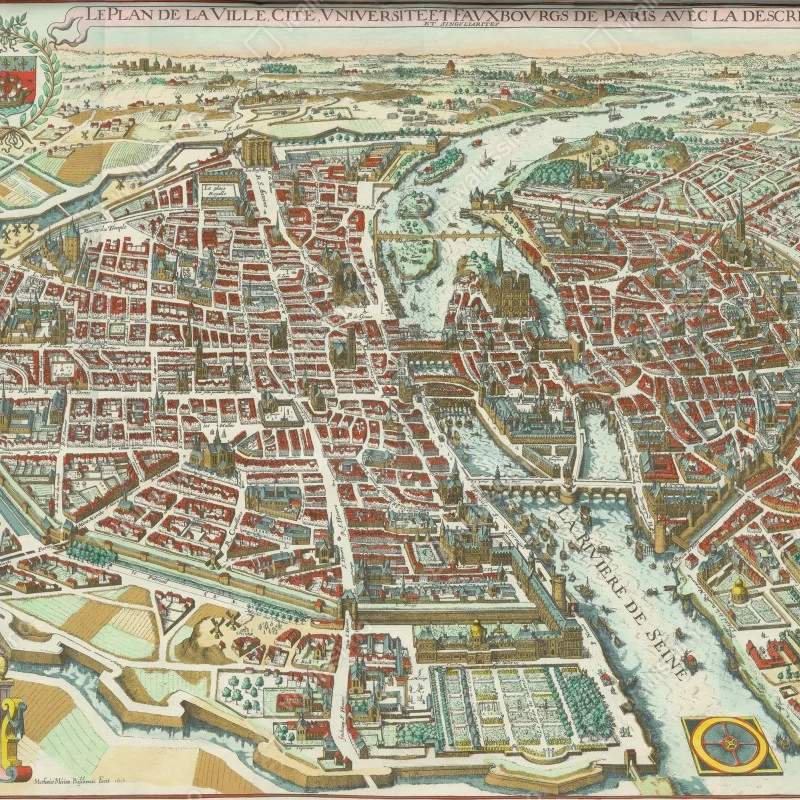 Fototapeta zabytkowa mapa miasta Paryż – Wallissimo® Fototapeta zabytkowa mapa miasta Paryż – Wallissimo®