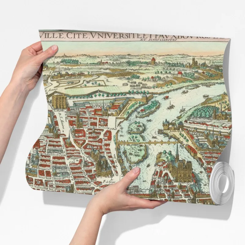 Fototapeta zabytkowa mapa miasta Paryż – Wallissimo® Fototapeta zabytkowa mapa miasta Paryż – Wallissimo®