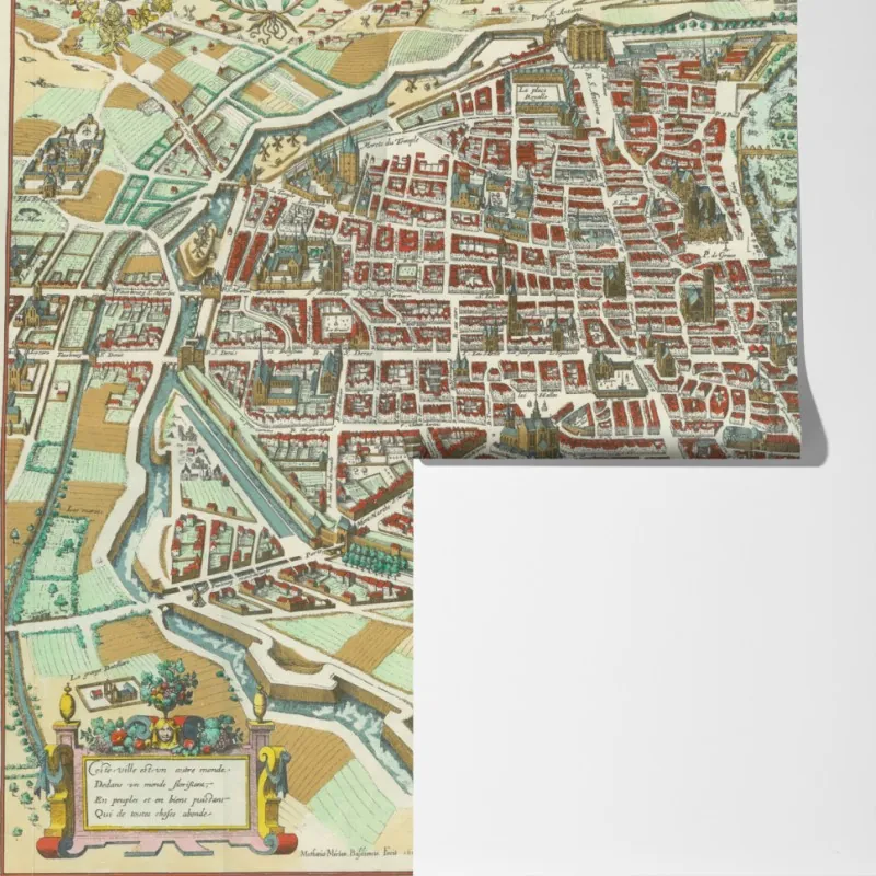 Fototapeta zabytkowa mapa miasta Paryż – Wallissimo® Fototapeta zabytkowa mapa miasta Paryż – Wallissimo®