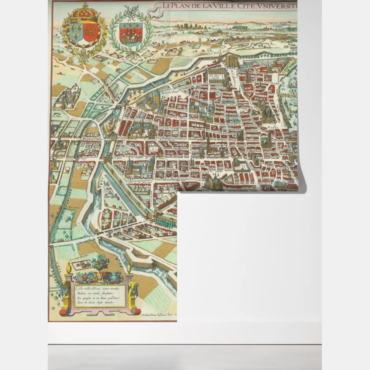 Fototapeta zabytkowa mapa miasta Paryż – Wallissimo® Fototapeta zabytkowa mapa miasta Paryż – Wallissimo®