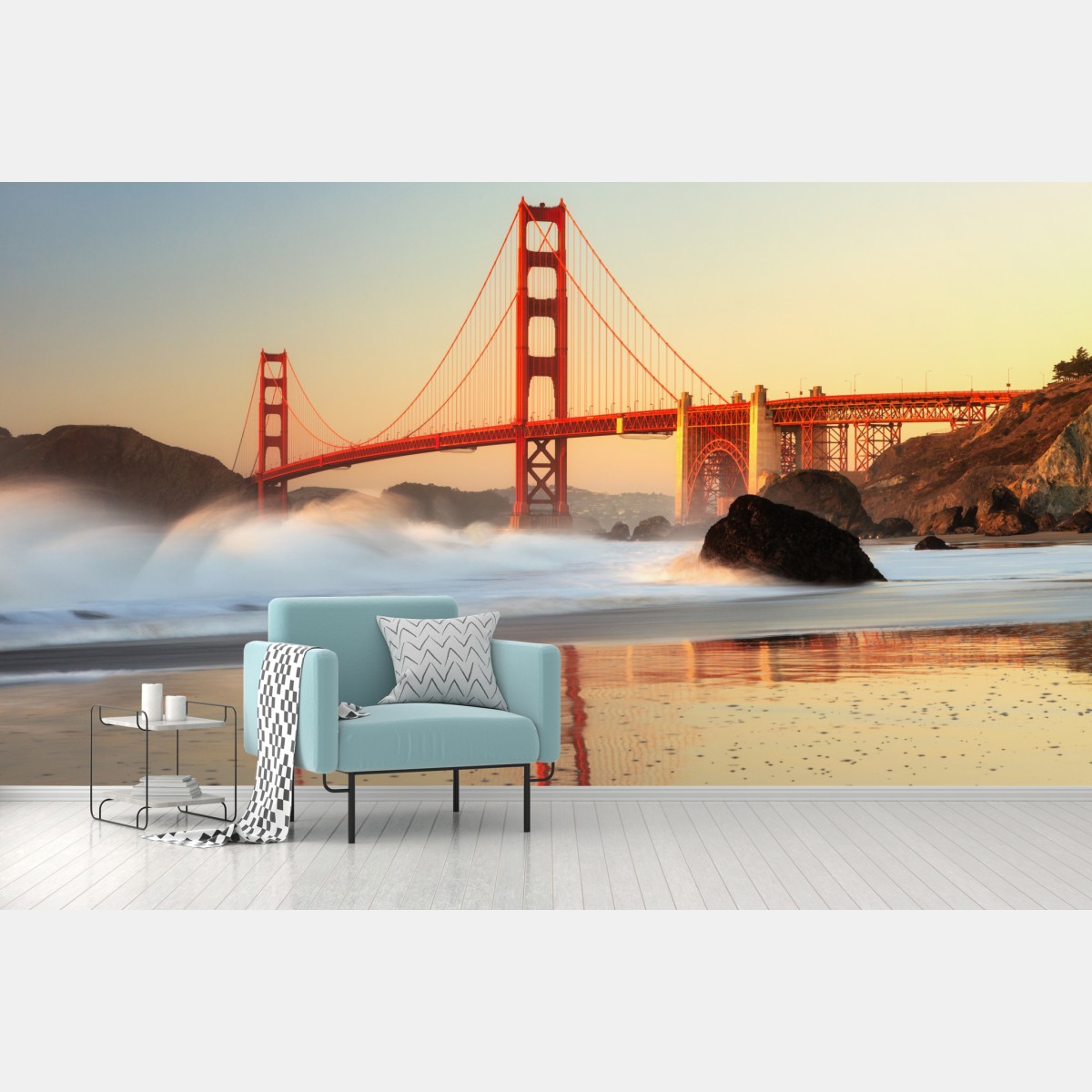 Wall mural Golden Gate bridge at sunset