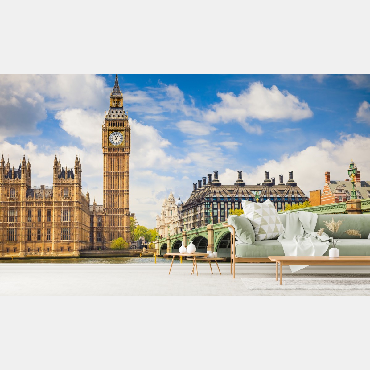 Wall mural London skyline with Big Ben and Westminster Bridge