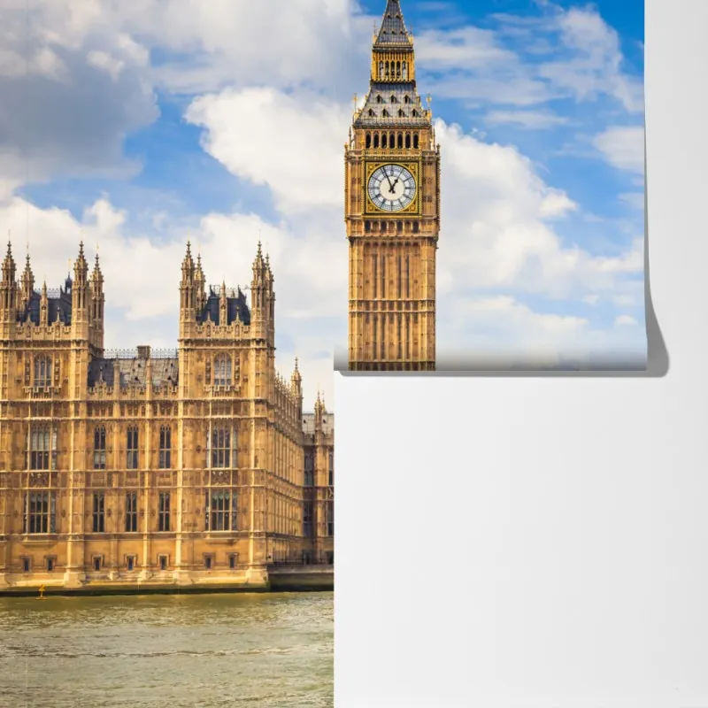 Fototapeta widok Londynu z wieżą zegarową Big Ben i mostem Westminster – Wallissimo® Fototapeta widok Londynu z wieżą zegarową Big Ben i mostem Westminster – Wallissimo®