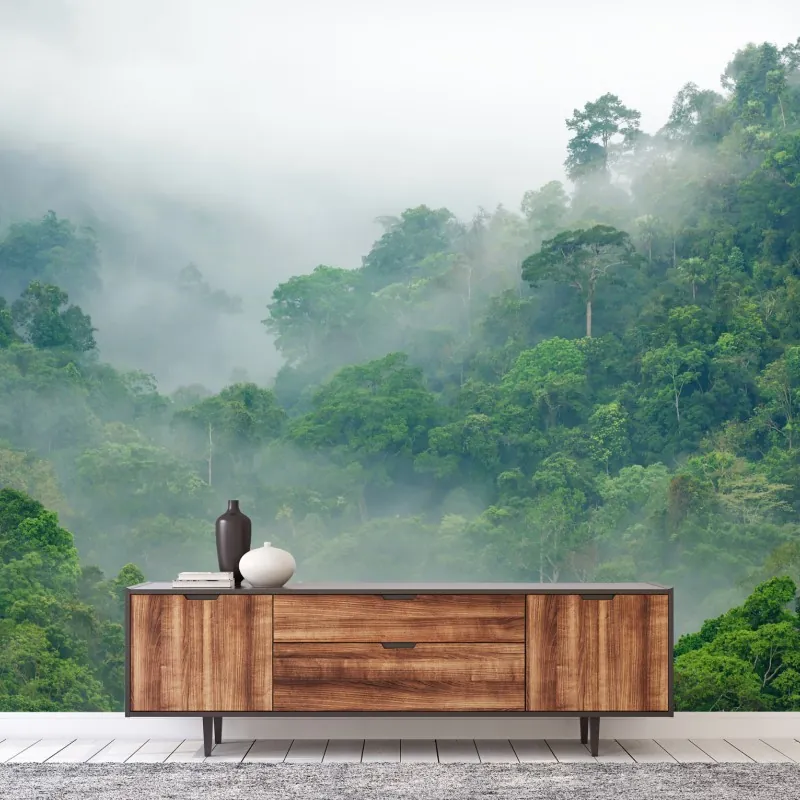 Fototapeta poranna mgła nad Kaeng Krachan