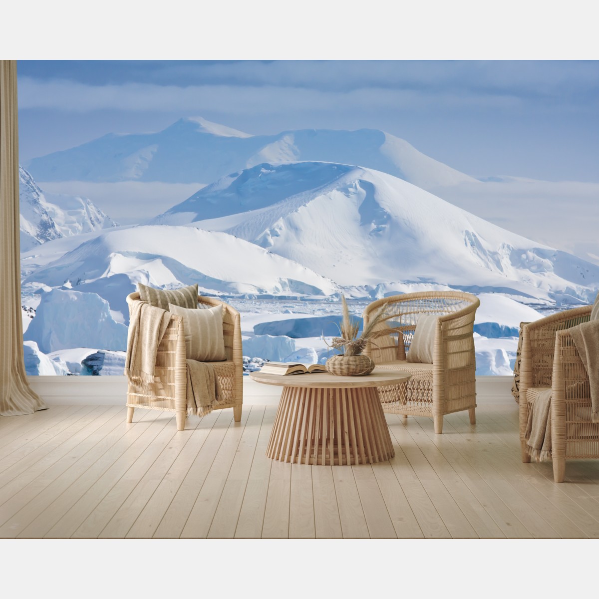 Wall mural snow-covered mountain panorama