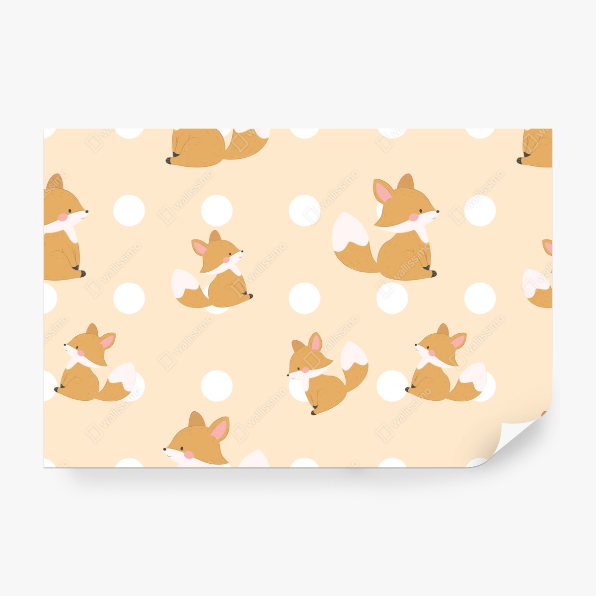 Fototapeta wzór z uroczymi lisami w pastelowym beżu – Wallissimo® Fototapeta wzór z uroczymi lisami w pastelowym beżu – Wallissimo®