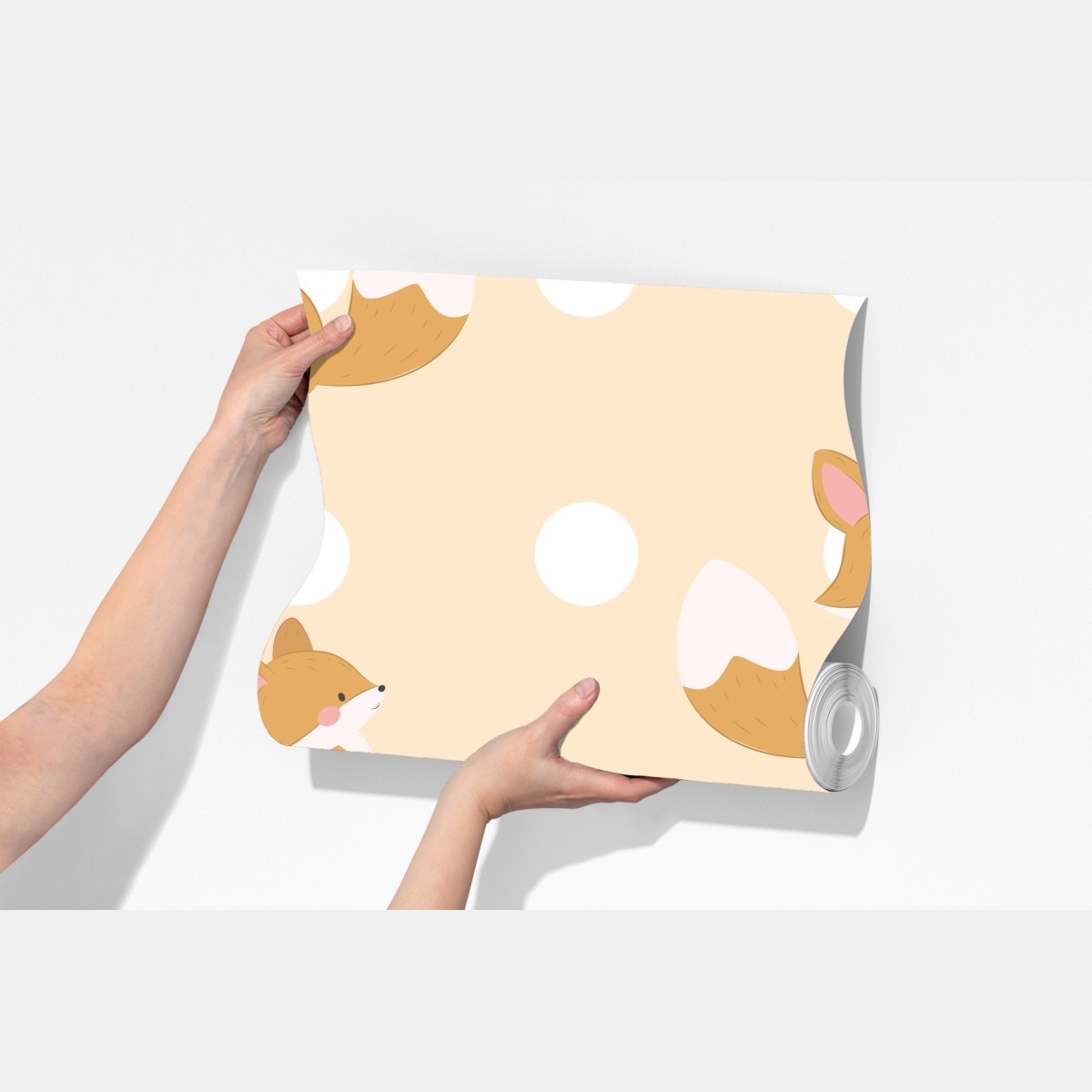 Fototapeta wzór z uroczymi lisami w pastelowym beżu – Wallissimo® Fototapeta wzór z uroczymi lisami w pastelowym beżu – Wallissimo®