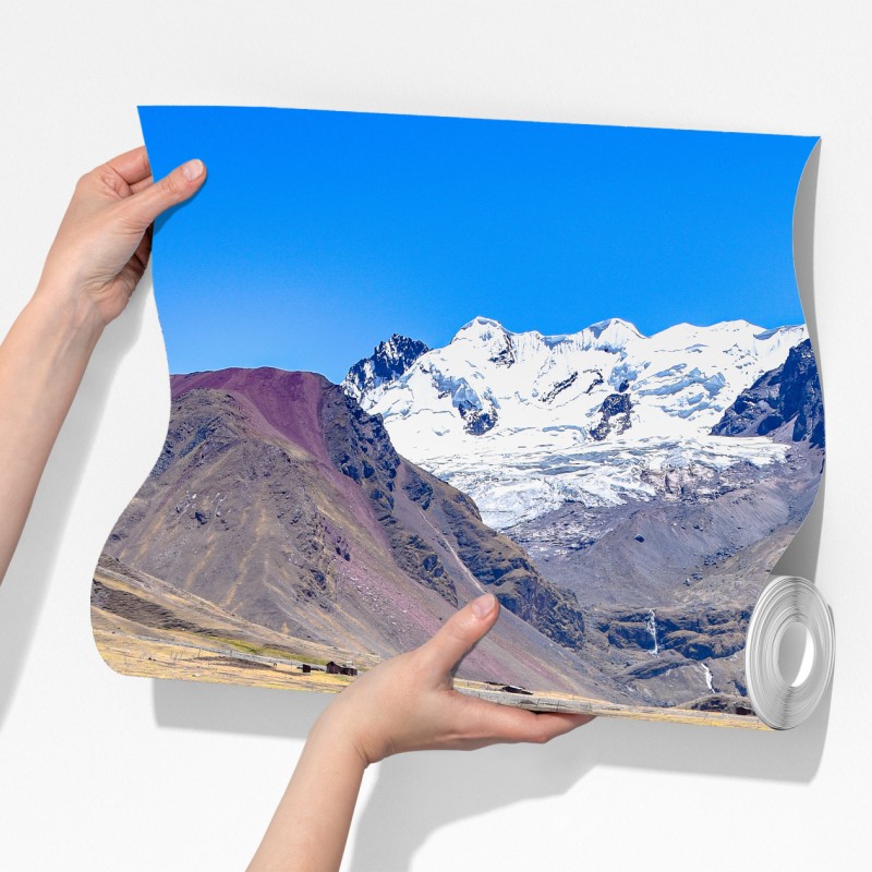 Fototapeta alpaki i lamy pasące się przy Mt Ausangate, Cusco – Wallissimo® Fototapeta alpaki i lamy pasące się przy Mt Ausangate, Cusco – Wallissimo®