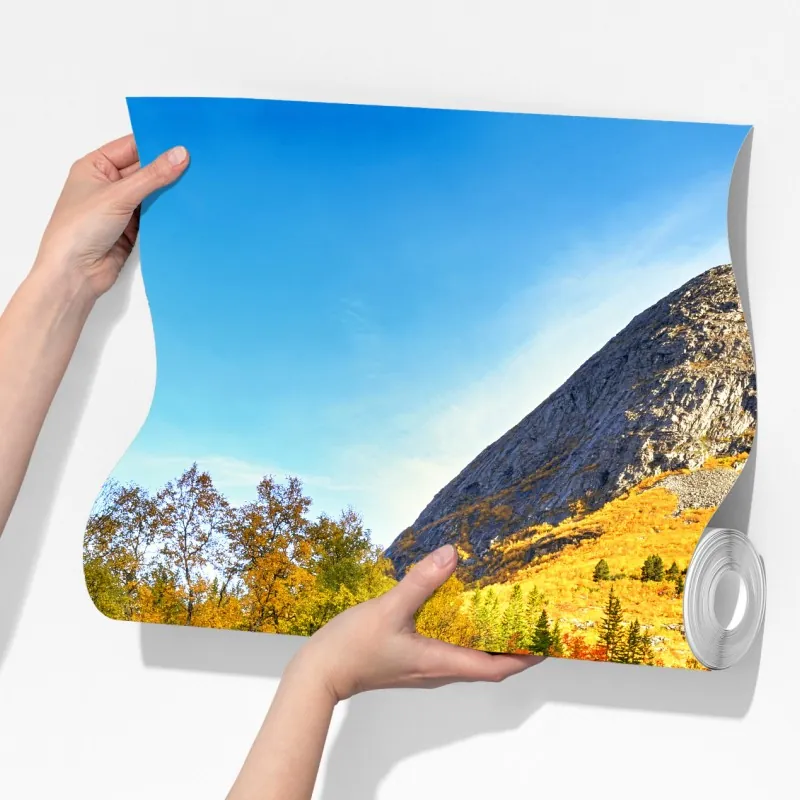 Fototapeta złoty jesienny wodospad – Wallissimo® Fototapeta złoty jesienny wodospad – Wallissimo®