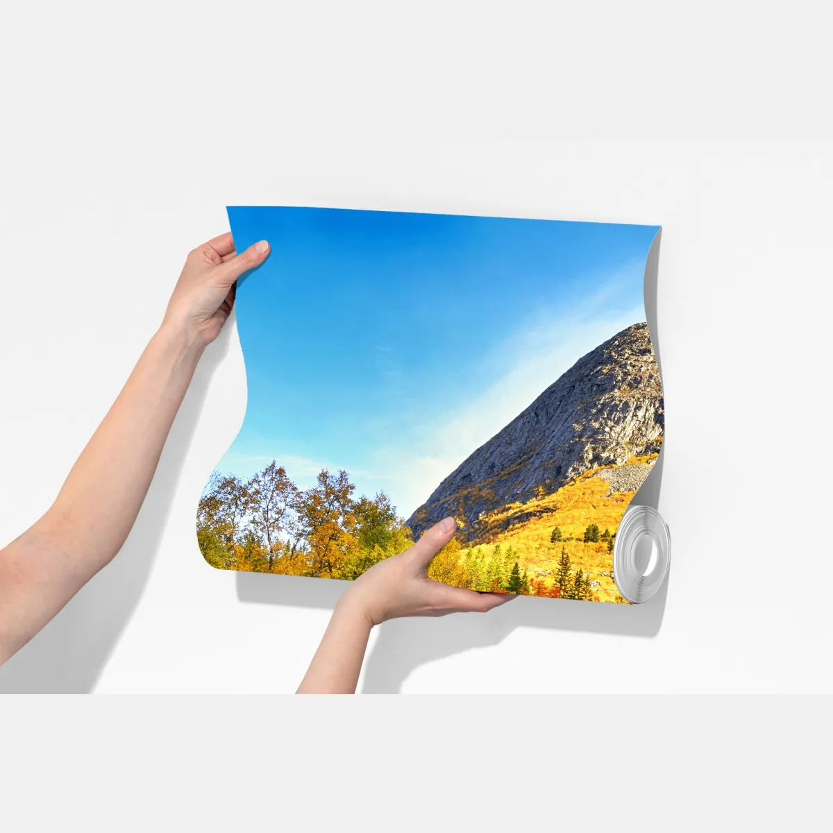 Fototapeta złoty jesienny wodospad – Wallissimo® Fototapeta złoty jesienny wodospad – Wallissimo®