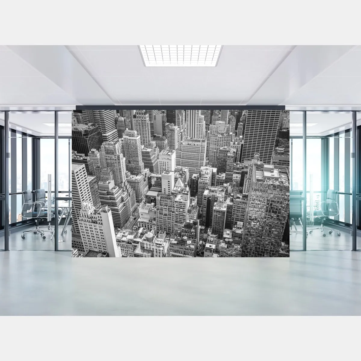 Fototapeta lotnicza panorama miasta w odcieniach szarości – Wallissimo® Fototapeta lotnicza panorama miasta w odcieniach szarości – Wallissimo®