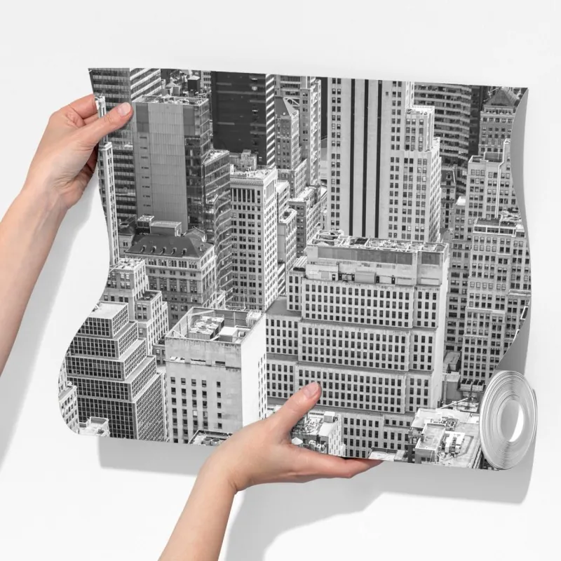 Fototapeta lotnicza panorama miasta w odcieniach szarości – Wallissimo® Fototapeta lotnicza panorama miasta w odcieniach szarości – Wallissimo®