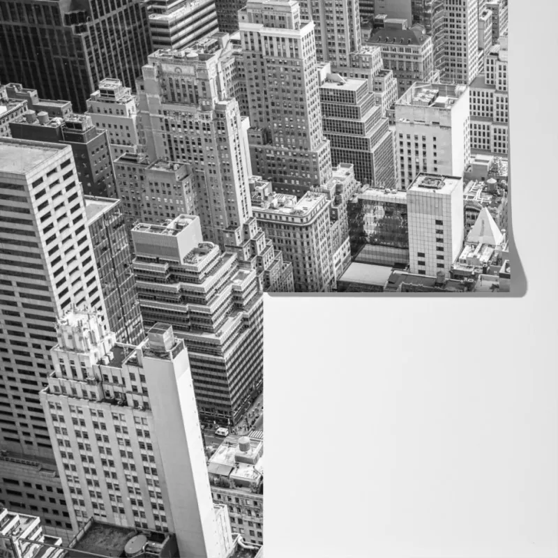 Fototapeta lotnicza panorama miasta w odcieniach szarości – Wallissimo® Fototapeta lotnicza panorama miasta w odcieniach szarości – Wallissimo®